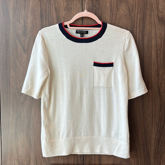 Banana Republic Merino Wool Short Sleeve Top M - Picture 2 of 7